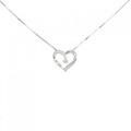 K18WG ハート ダイヤモンド ネックレス 0.20CT