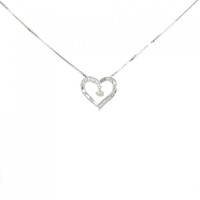 K18WG ハート ダイヤモンド ネックレス 0.20CT