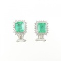 K18WG/K14WG エメラルド ピアス 1.70CT