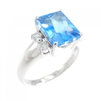 K18WG ブルートパーズ リング 2.79CT