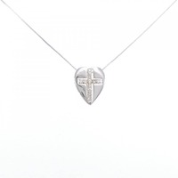 K18YG/K18WG 2WAY ハート×クロス ダイヤモンド ネックレス 0.30CT