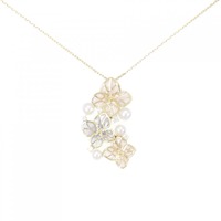 K18YG フラワー カラーストーン ネックレス