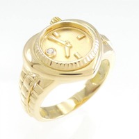 K18YG ウォッチ×ハート ダイヤモンド リング 0.01CT