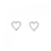 K14WG ハート ダイヤモンド ピアス 0.20CT