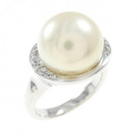 K18WG 白蝶パール リング 11.7mm