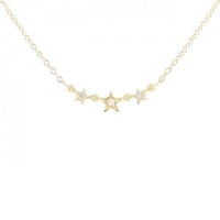 K18YG スター ダイヤモンド ネックレス 0.01CT