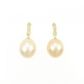 K18YG 白蝶パール ピアス 9.4mm