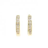 K18YG フープ ダイヤモンド ピアス 0.30CT
