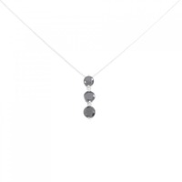 K18WG/750WG スリーストーン ダイヤモンド ネックレス 0.50CT