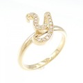 K18YG イニシャルY ダイヤモンド リング 0.084CT
