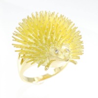 K18YG ハリネズミ ダイヤモンド リング 0.02CT