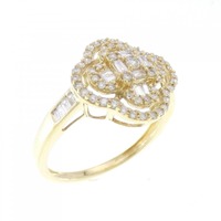 K18YG フラワー ダイヤモンド リング 0.40CT