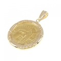 K18YG枠 ダイヤモンド コイン ペンダント 0.22CT