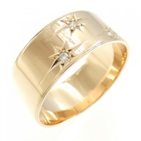 K18PG スリーストーン ダイヤモンド リング