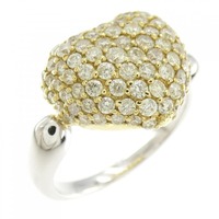 K18WG/K18YG パヴェ ハート ダイヤモンド リング 1.16CT