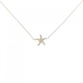 K10YG スターフィッシュ ダイヤモンド ネックレス 0.10CT