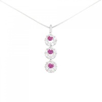K18WG ルビー ネックレス 0.40CT