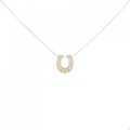 K18YG ホースシュー サファイヤ ネックレス 0.28CT 拡散処理未検査