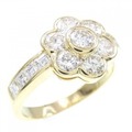 K18YG フラワー ダイヤモンド リング 1.73CT