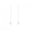 K18YG ムーン ダイヤモンド ピアス 0.06CT