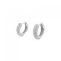 K18WG パヴェ フープ ダイヤモンド ピアス 0.80CT
