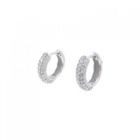 K18WG パヴェ フープ ダイヤモンド ピアス 0.80CT