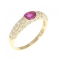 K18YG ルビー リング 0.41CT