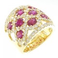 K18YG ルビー リング 3.10CT