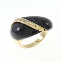 K18YG オニキス リング