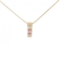 K18PG サファイヤ ネックレス 0.214CT 拡散処理未検査