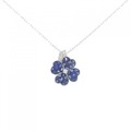K18WG クローバー サファイヤ ネックレス 0.95CT