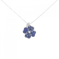 K18WG クローバー サファイヤ ネックレス 0.95CT