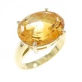 K18YG シトリン リング 6.48CT