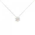 【リメイク】K18YG フラワー ダイヤモンド ネックレス 0.15CT