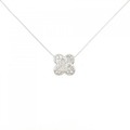 K14WG/K18WG フラワー ダイヤモンド ネックレス 0.15CT