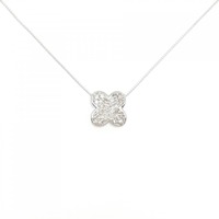 K14WG/K18WG フラワー ダイヤモンド ネックレス 0.15CT