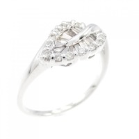 K18WG リーフ ダイヤモンド リング 0.30CT