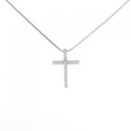 K18WG クロス ダイヤモンド ネックレス 0.26CT
