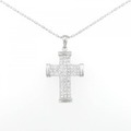 K18WG/750WG クロス ダイヤモンド ネックレス 1.37CT