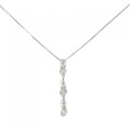 K18WG スリーストーン ダイヤモンド ネックレス 1.02CT
