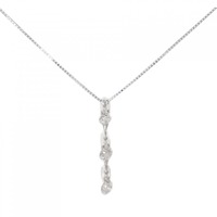 K18WG スリーストーン ダイヤモンド ネックレス 1.02CT
