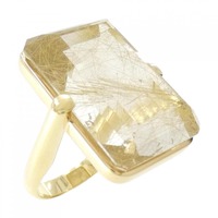 K18YG ルチルクオーツ リング 45.035CT