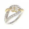 PT/K18YG フラワー ダイヤモンド リング 0.56CT