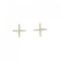 【リメイク】K18YG クロス ダイヤモンド ピアス 0.20CT