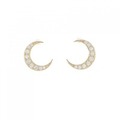 【リメイク】K18YG ムーン ダイヤモンド ピアス 0.20CT