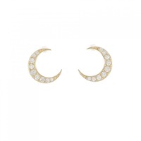 【リメイク】K18YG ムーン ダイヤモンド ピアス 0.20CT