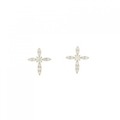 【リメイク】K18YG クロス ダイヤモンド ピアス 0.20CT