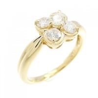 K18YG フラワー ダイヤモンド リング