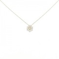 【リメイク】K18YG フラワー ダイヤモンド ネックレス 0.10CT