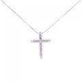 K18WG クロス サファイヤ ネックレス 0.75CT